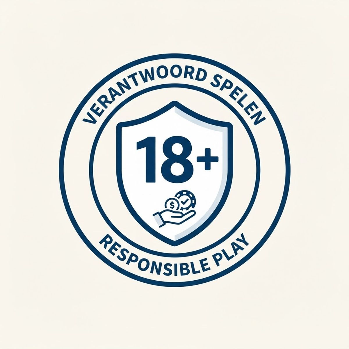 Verantwoord spelen icoon met 18 plus symbool